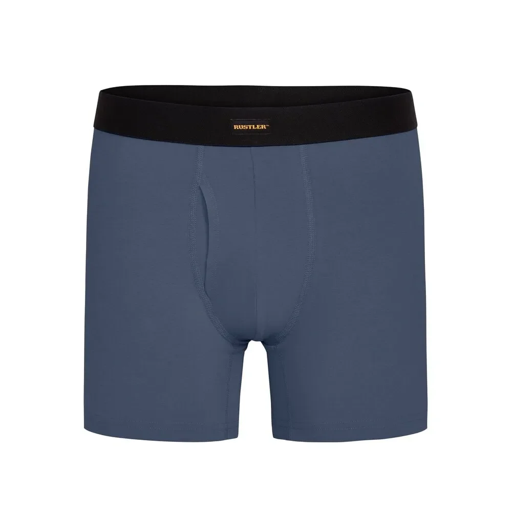 Wrangler 10-pack Comfort Cotton Rustler Boxer Briefs Men's L Blue Gray Charcoal